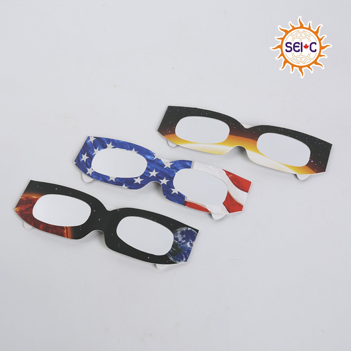 SEIC Paper Solar Eclipse Glasses, CE and ISO Certified Eclipse Shade for Direct Sun Viewing (Pack of 4)