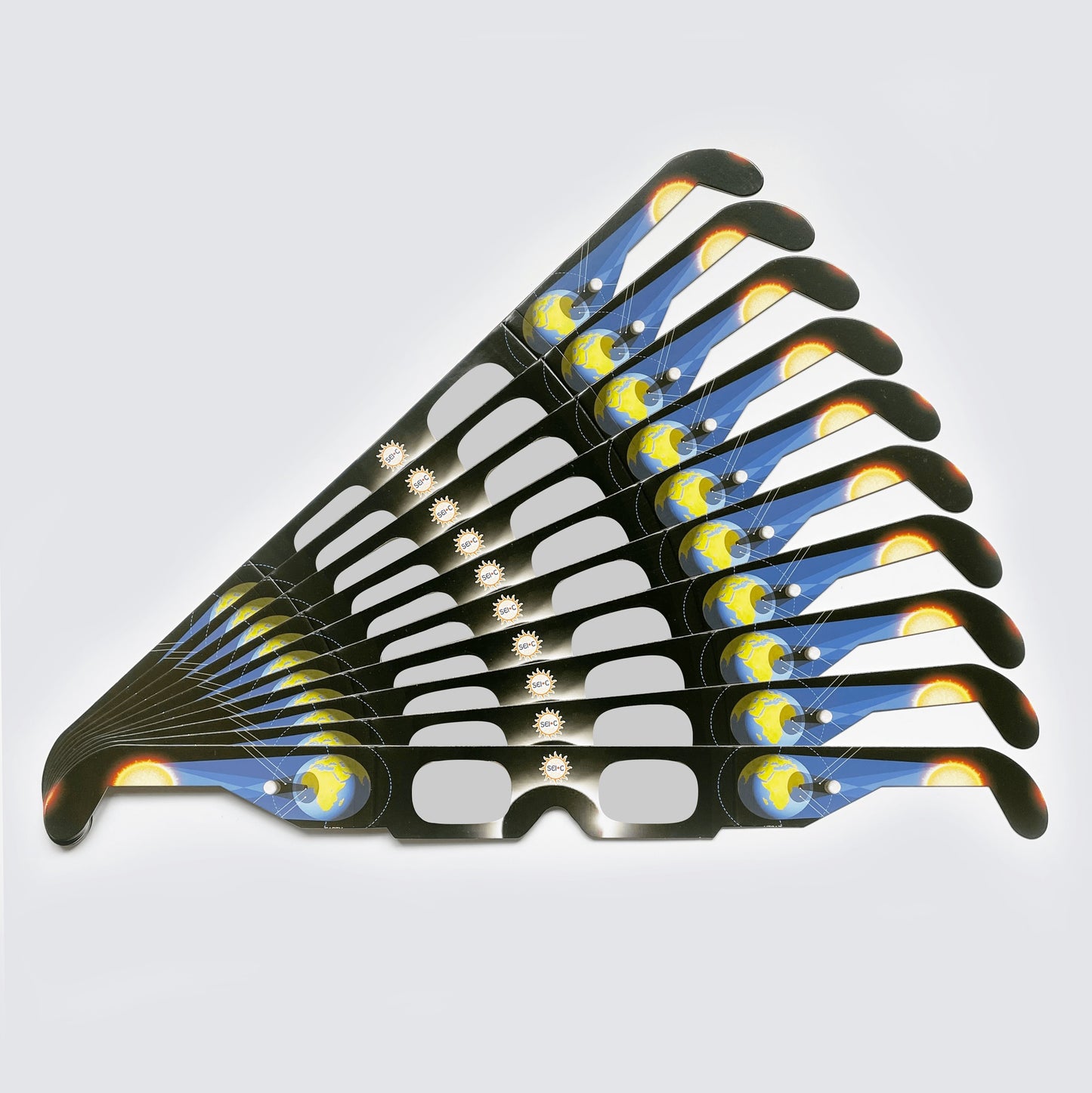 SEIC Paper Solar Eclipse Glasses, CE and ISO Certified Eclipse Shade for Direct Sun Viewing (Pack of 100 Unfolded) solar eclipse glasses Solar Eclipse International