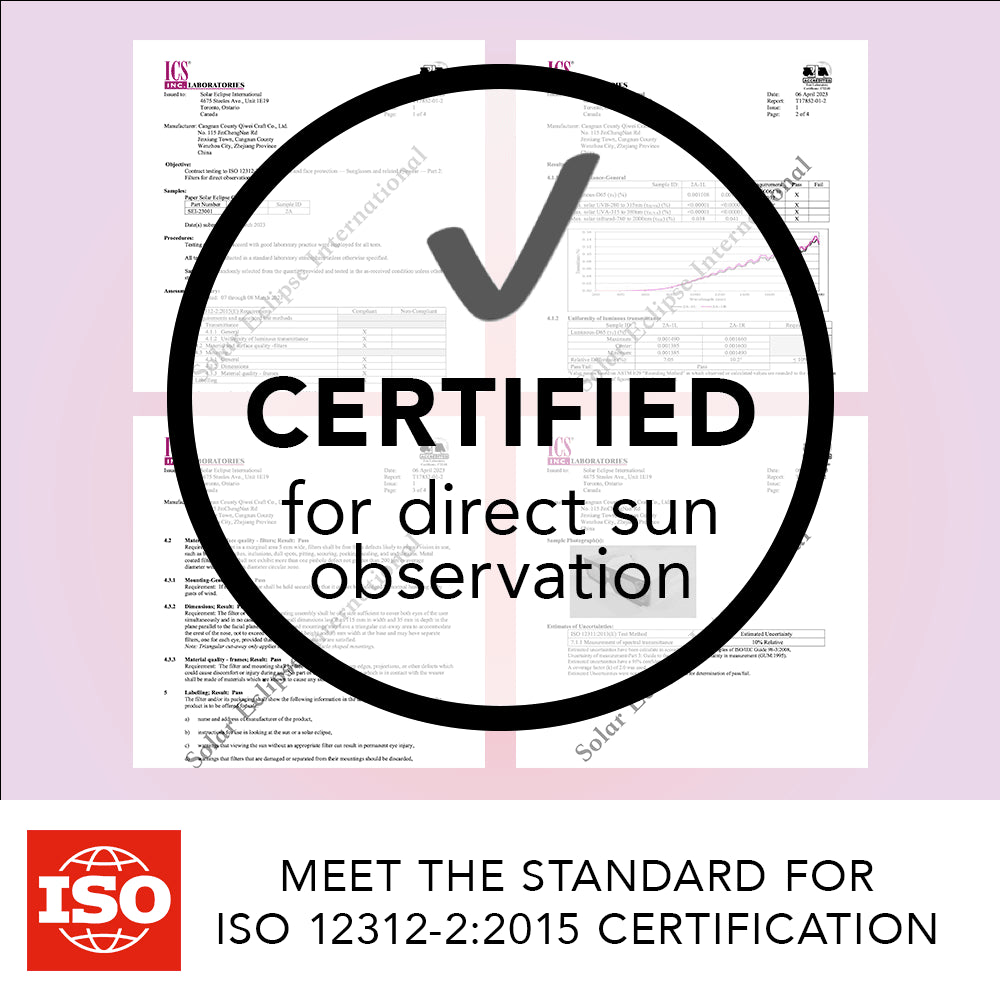 SEIC Paper Solar Eclipse Glasses, CE and ISO Certified Eclipse Shade for Direct Sun Viewing (Pack of 4) solar eclipse glasses Solar Eclipse International