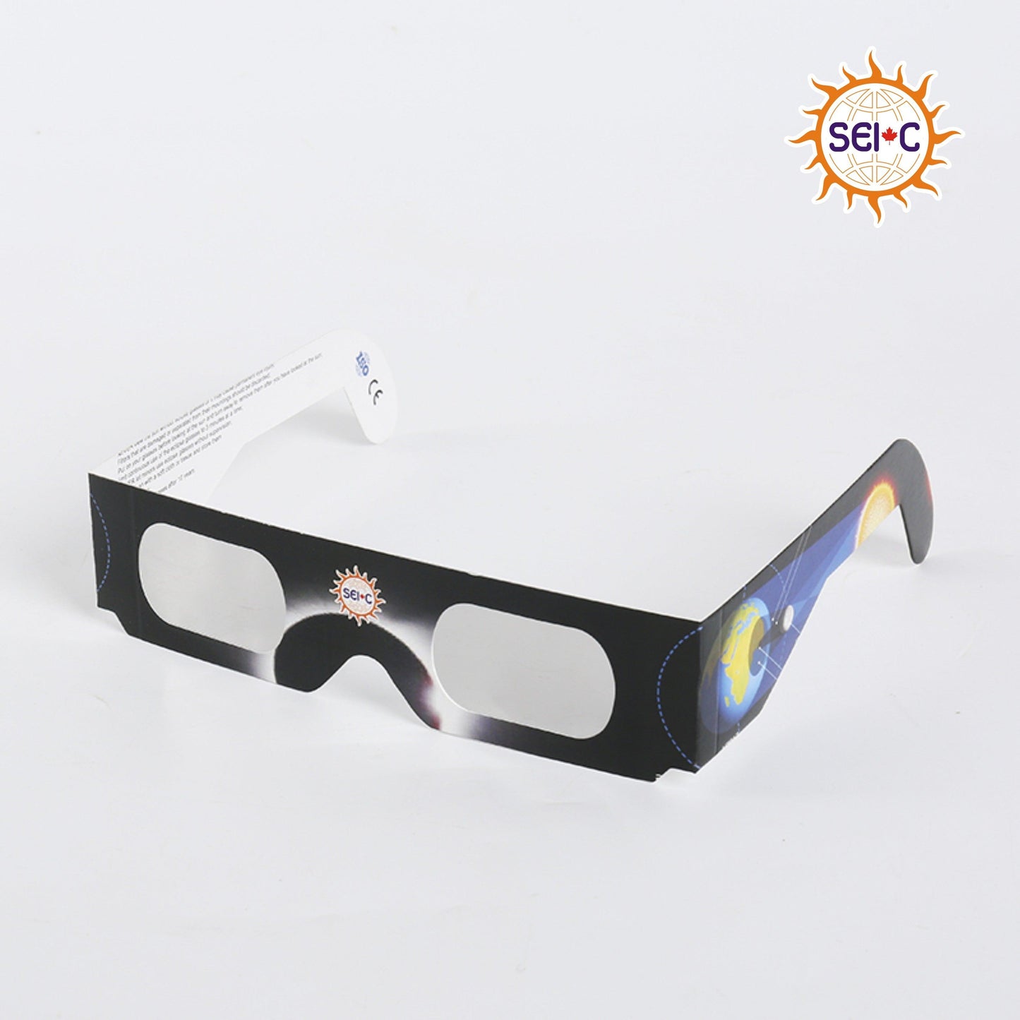 SEIC Paper Solar Eclipse Glasses, CE and ISO Certified Eclipse Shade for Direct Sun Viewing (Pack of 50) solar eclipse glasses Solar Eclipse International Black Blue Earth