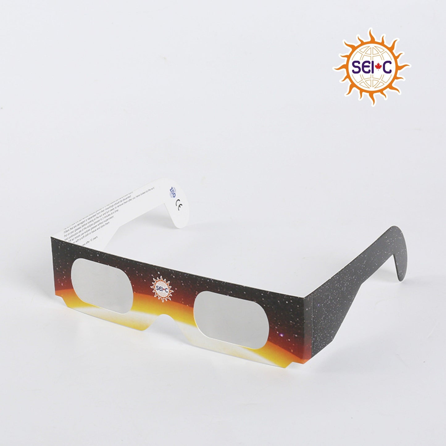 SEIC Paper Solar Eclipse Glasses, CE and ISO Certified Eclipse Shade for Direct Sun Viewing (Pack of 50) solar eclipse glasses Solar Eclipse International Black Light Yellow