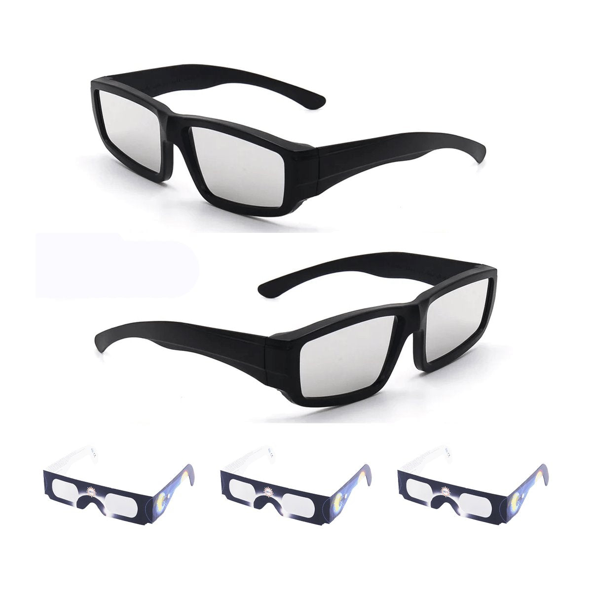 SEIC Plastic Solar Eclipse Glasses, CE and ISO Certified Eclipse Shade for Direct Sun Viewing (Bonus 3 Paper Glasses) solar eclipse glasses Solar Eclipse International