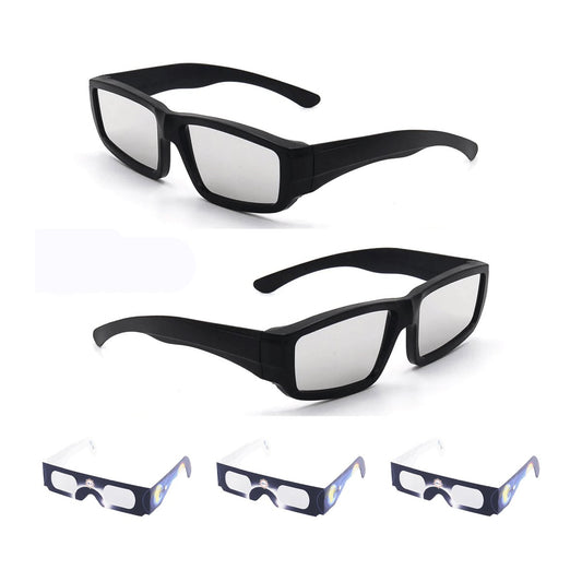 SEIC Plastic Solar Eclipse Glasses, CE and ISO Certified Eclipse Shade for Direct Sun Viewing (Bonus 3 Paper Glasses) solar eclipse glasses Solar Eclipse International