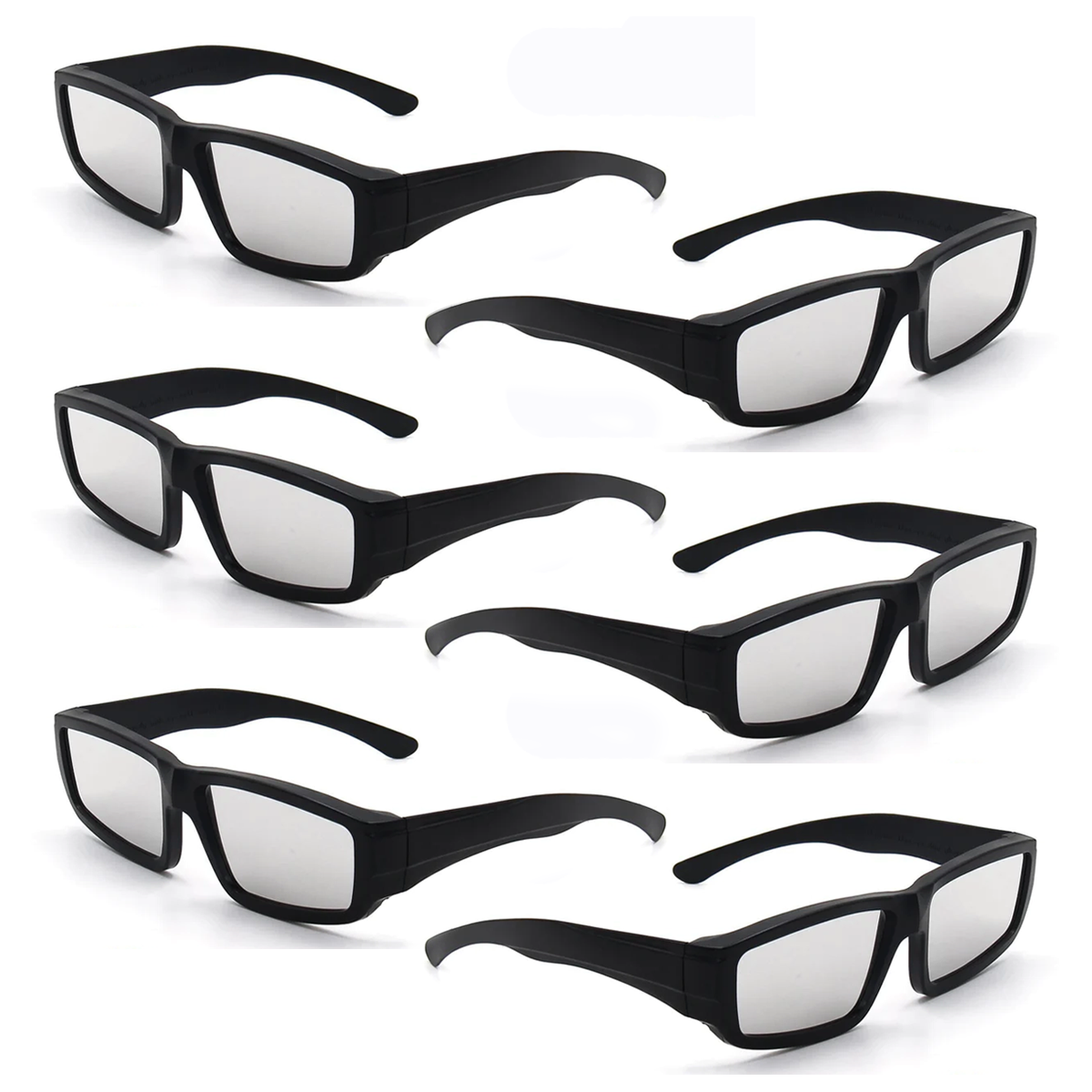 SEIC Plastic Solar Eclipse Glasses, CE and ISO Certified Eclipse Shade for Direct Sun Viewing (Pack of 6 Black)